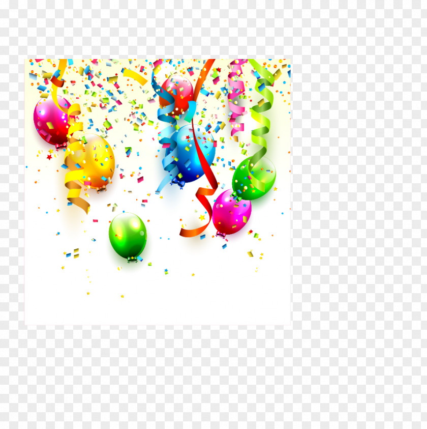 Colored Balloons Birthday Ribbon Balloon PNG