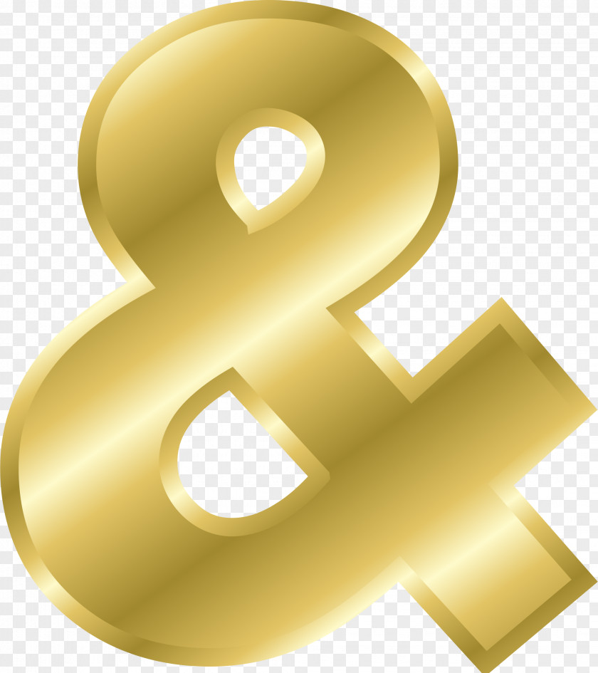 Gold Letters & Alphabets Ampersand PNG