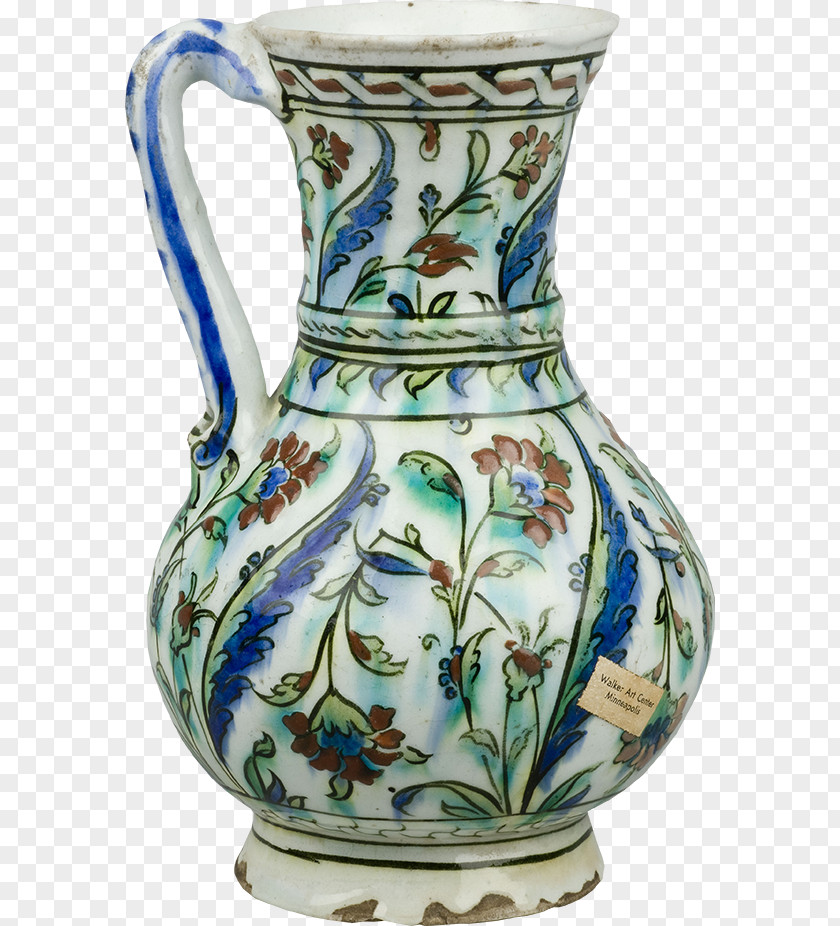 Islamic Pottery Jug Blue And White Vase Ceramic PNG