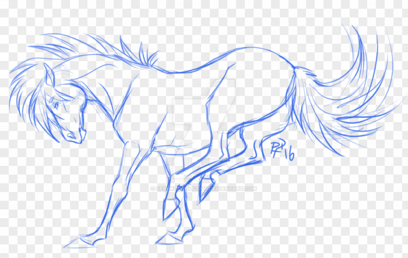 Mustang Chicken Unicorn Sketch PNG