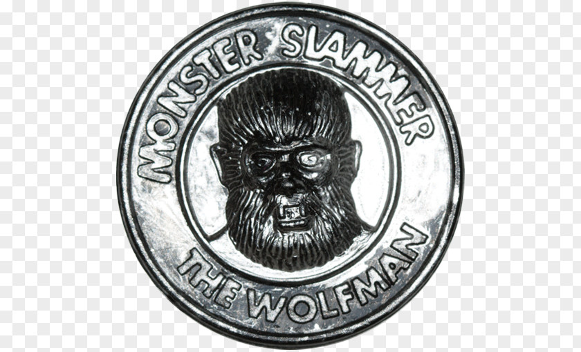 Universal Monsters Coin Badge White Font PNG