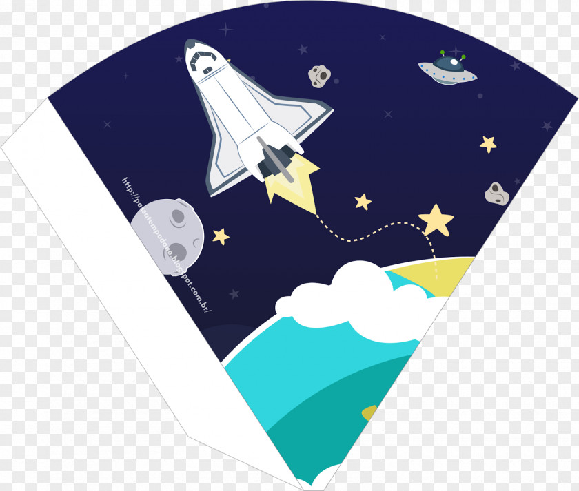 Astronaut Party Birthday Paper Rocket PNG