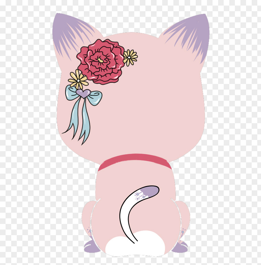 Cartoon Cat Back Kitten Clip Art PNG