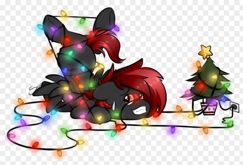 Christmas Pony Oc Illustration Clip Art Pollinator Legendary Creature PNG