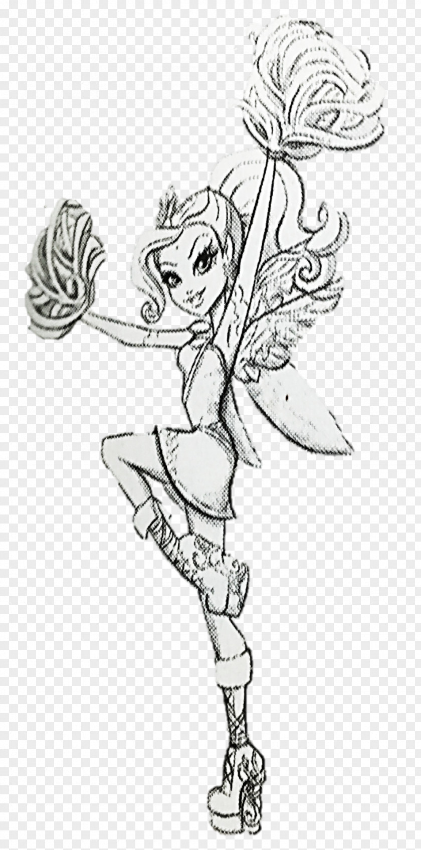 Sleeping Beauty Ever After High Rapunzel Cheshire Cat Fairy Godmother Sketch PNG