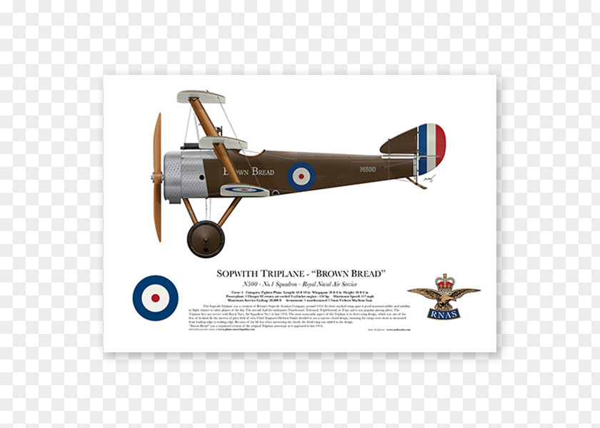 Brown Bread Biplane Sopwith Triplane Camel 1½ Strutter Airplane PNG