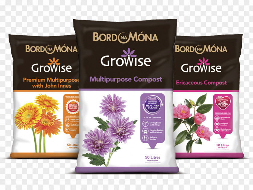 Lilac Brand Flower Compost Bord Na Móna PNG