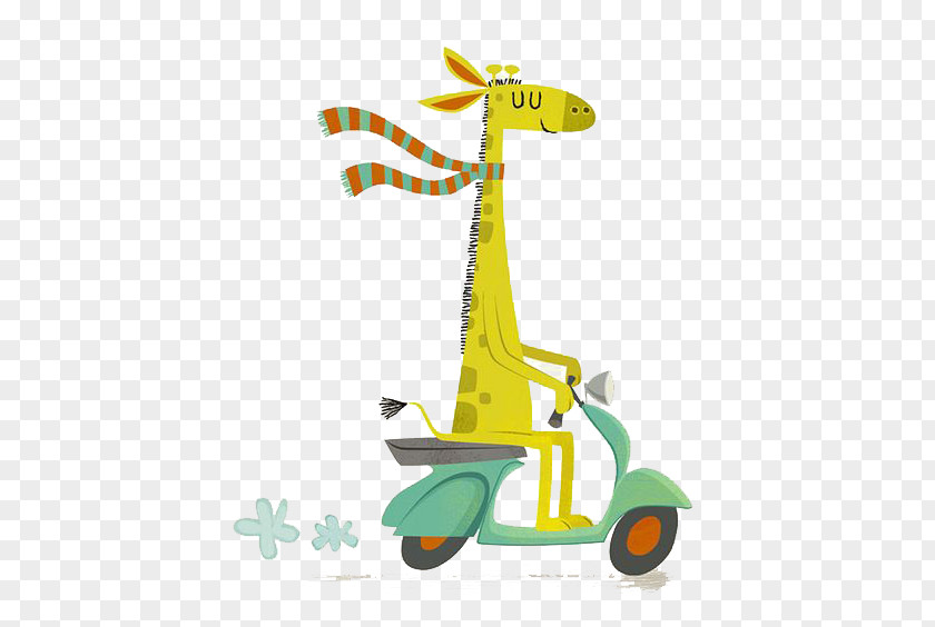 Cartoon Giraffe Scooter Moped U7f8eu56e2u5916u5356 .us Illustration PNG