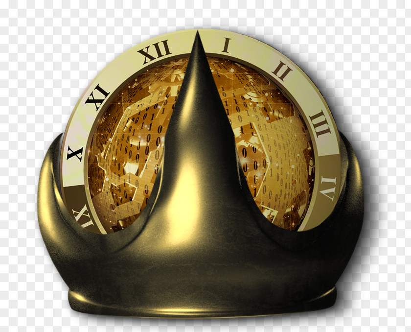 Gold Industrial Design Steampunk Clock PNG