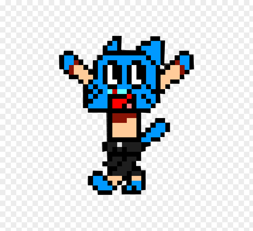 Minecraft Cartoon Avatar Gumball Watterson Pixel Art Drawing Fan PNG