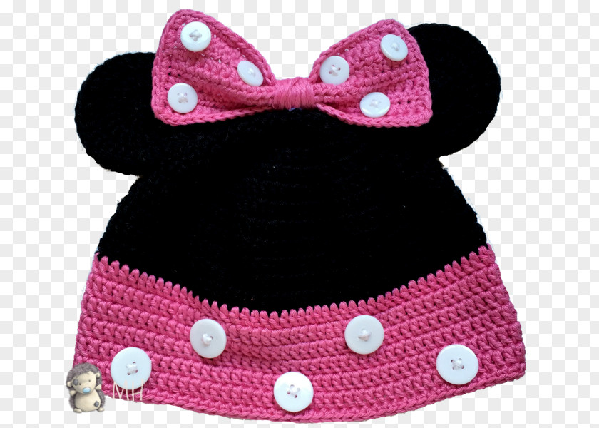 Mickey Mouse Minnie Crochet Bonnet Pattern PNG