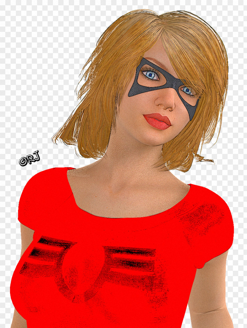 Glasses Brown Hair Bangs Red PNG