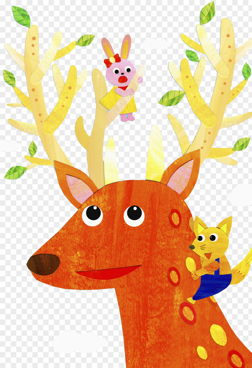 Red Fox Reindeer Clip Art PNG
