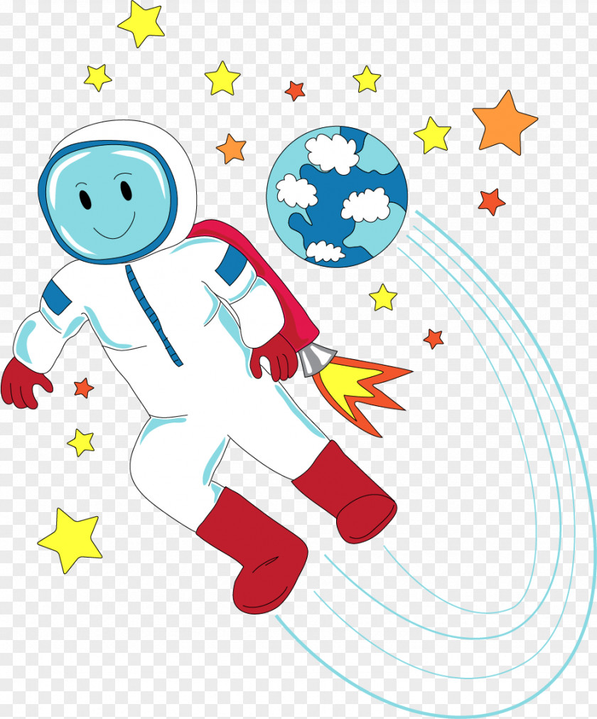 Vector Painted Astronaut Clip Art PNG