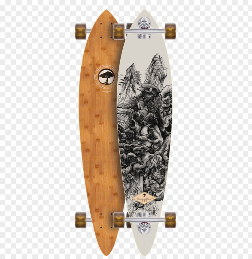 Bamboo Board Longboard Tropical Woody Bamboos Skateboards Length PNG