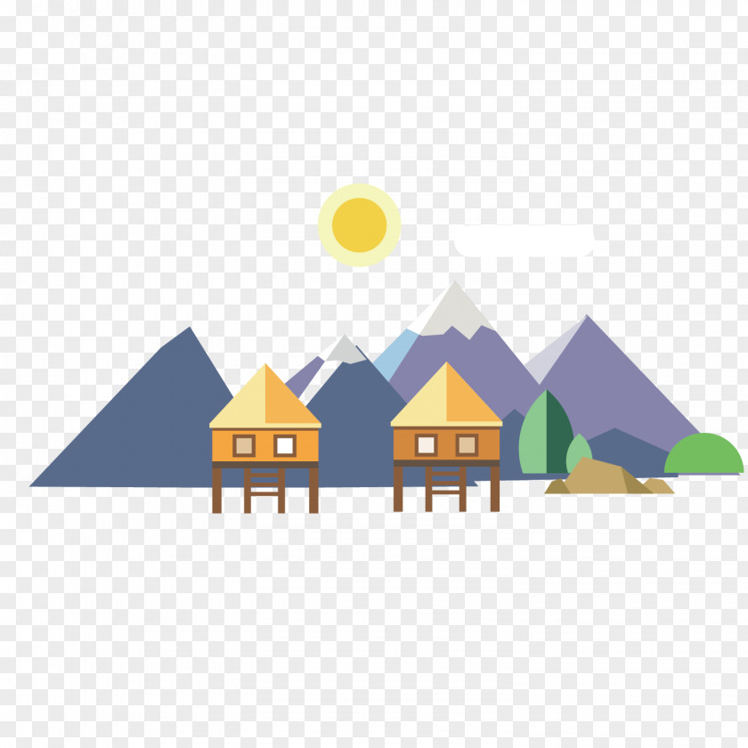 Vector Snow Mountain Illustration PNG