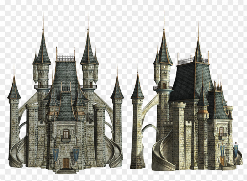 Gray Castle Architecture PNG