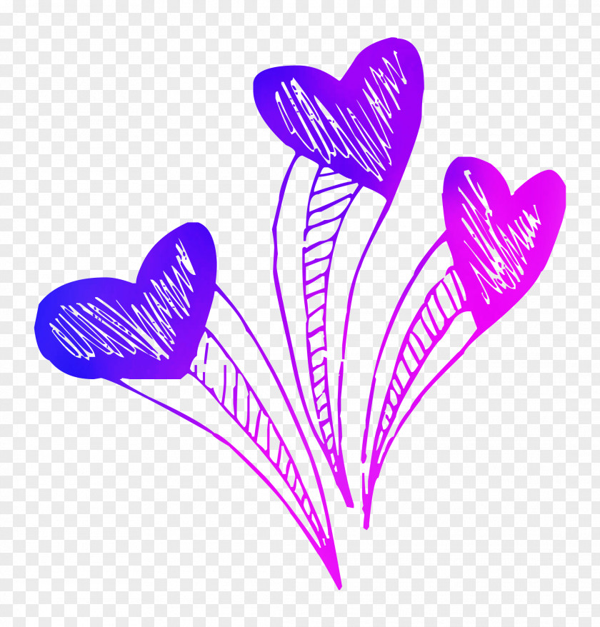 Heart Purple Line Clip Art M-095 PNG