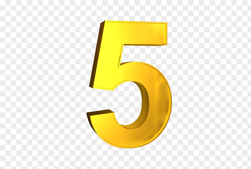 Number 5 Brand Logo Yellow PNG