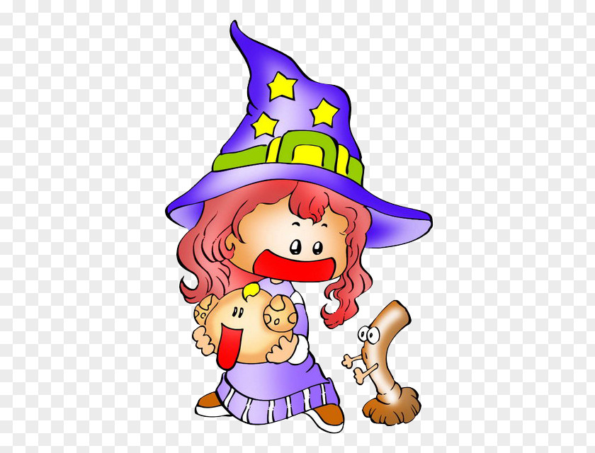 Witch And Cancer Halloween Illustration PNG