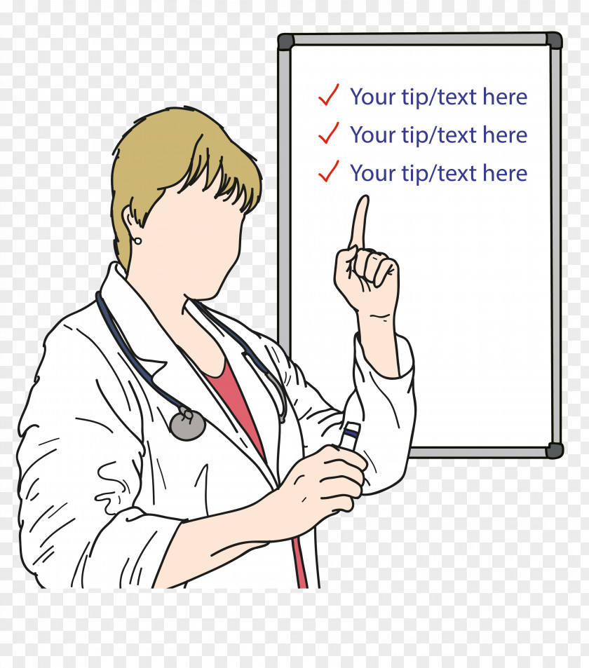 Cartoon Female Doctor Kanban Physician Illustration PNG