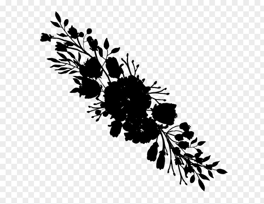 M Flower Pattern Font Leaf Black & White PNG