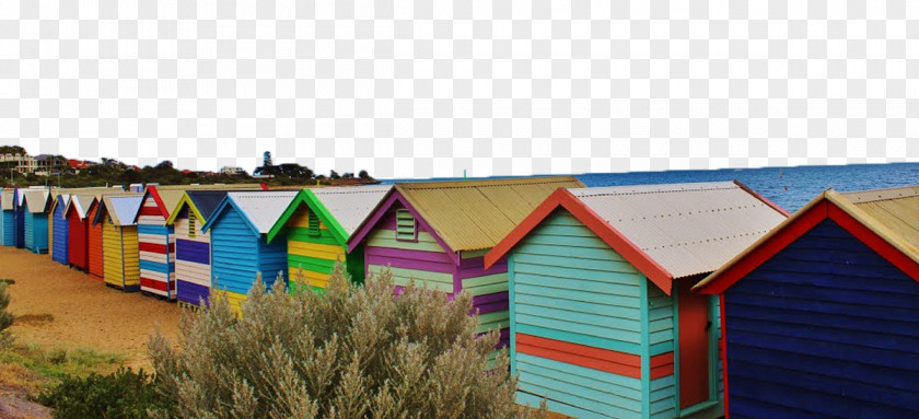 Seaside Town Brighton Beach Boxes Hut House PNG