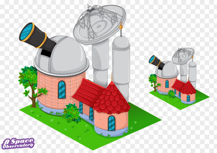 Isometric Building Illustration Observatory Cartoon Plunder Pirates Space Telescope PNG