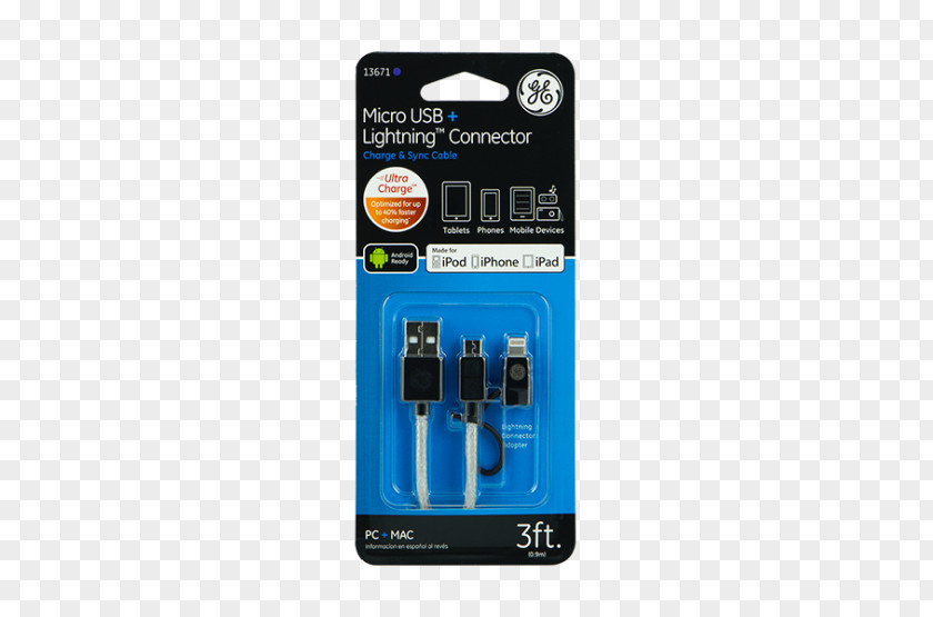 Lightning Electrical Cable Micro-USB General Electric PNG