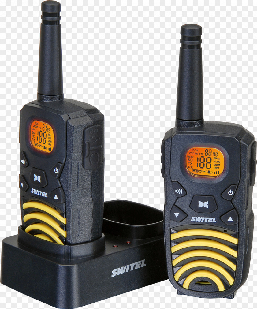 Switel WTC570 Sportpack Walkie-talkieHandy Talkie Two-way Radio PMR Handheld Transceiver WTC2700B 2-piece Set PMR446 Funkgeräte Schwarz-orange PNG