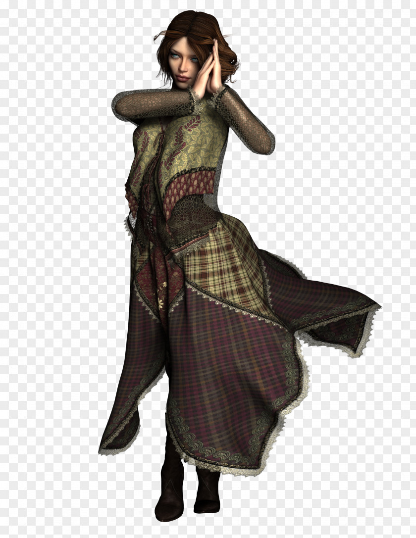 Medieval Dance Woman Clothing 3D Computer Graphics PNG