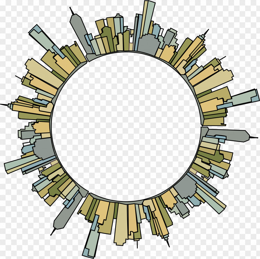 Radial Ray Skyline Circle Melbourne Clip Art PNG
