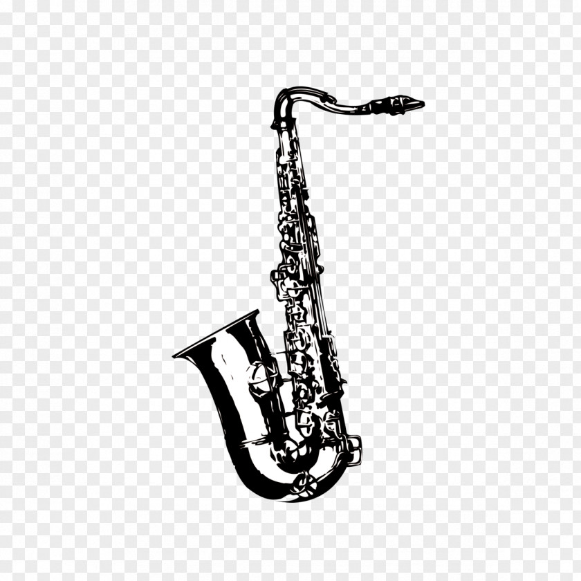 Black And White Saxophone Musical Instruments Instrument Tuba Brass Clip Art PNG