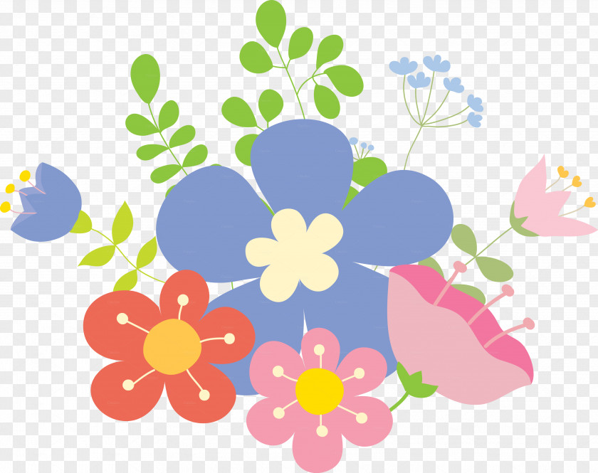 Creative Flowers Drawing Floral Design PNG