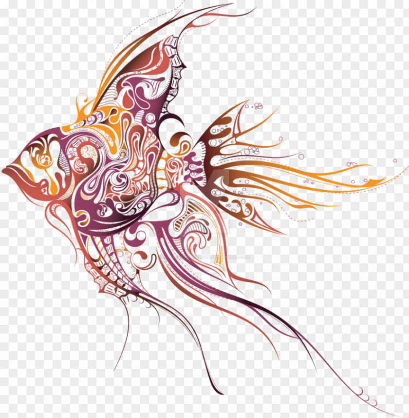 Jellyfish Angelfish Art Drawing PNG