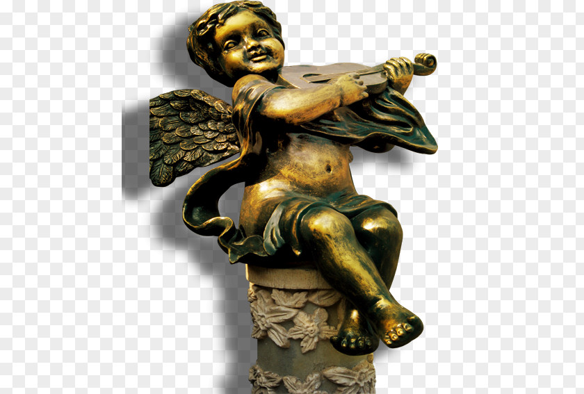 Little Angel Copper Plastic Bronze Sculpture Download Art PNG