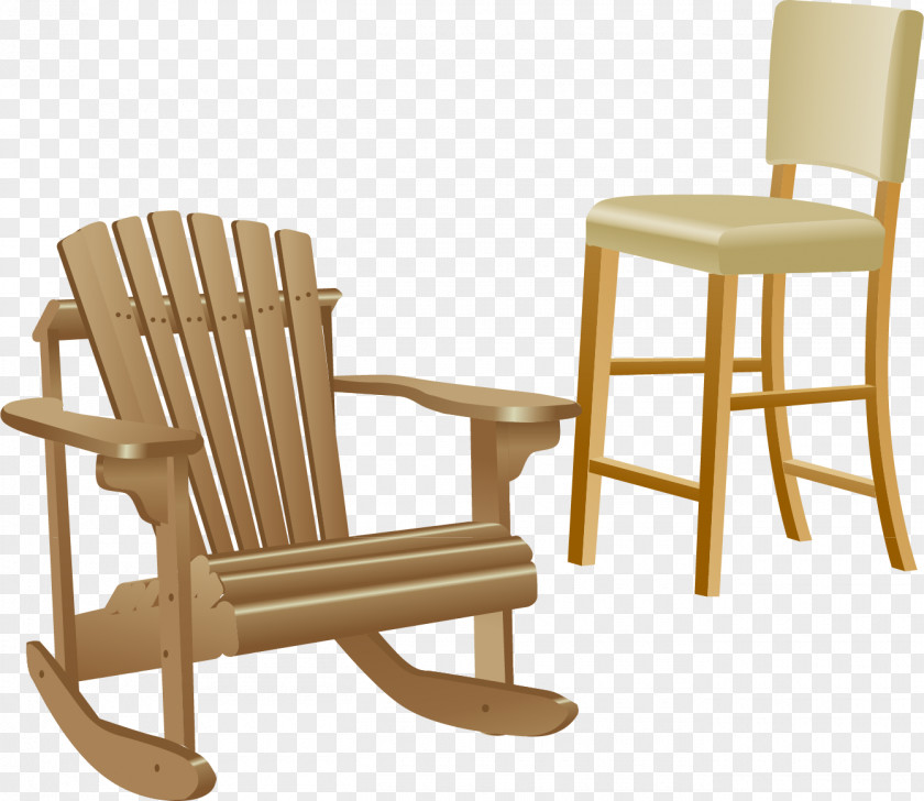Rocking Chair Vector Elements Table Furniture Deckchair Couch Wood PNG