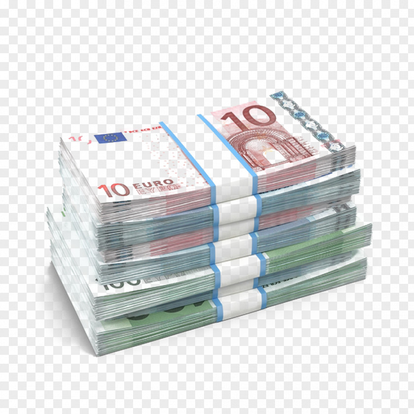 A Pile Of Euro Banknotes Cash Coins PNG