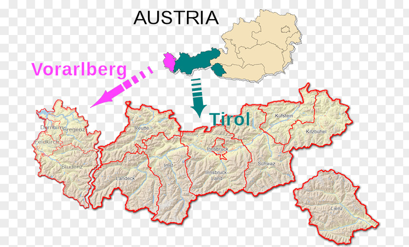 Map Innsbruck Vorarlberg South Tyrol Regions Of Italy PNG