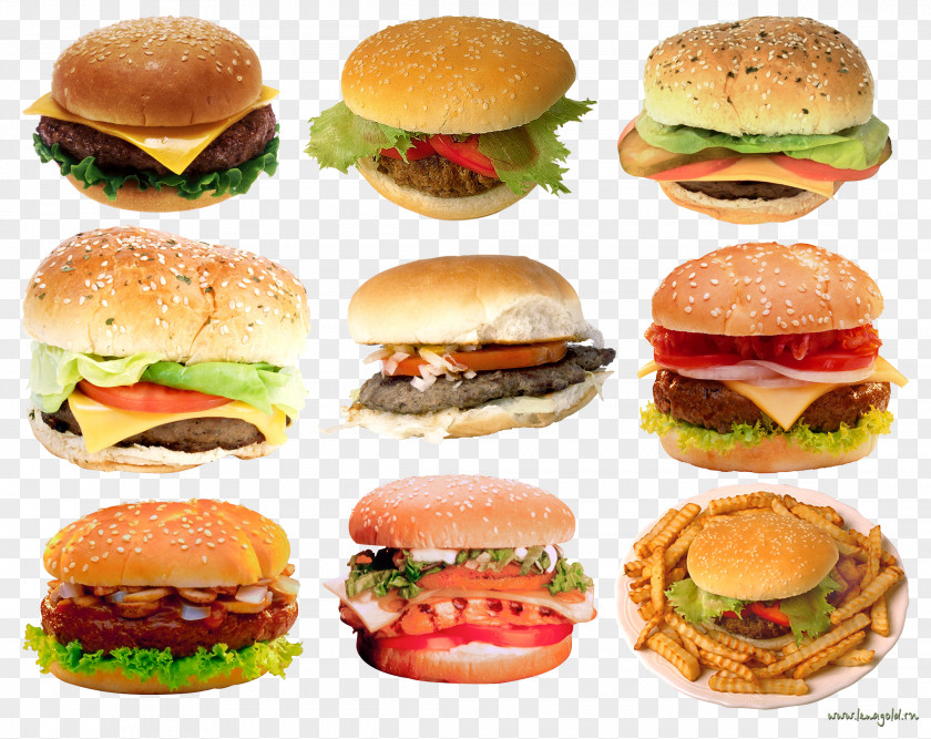 Burger And Sandwich Hamburger Fast Food Restaurant Cheeseburger French Fries PNG