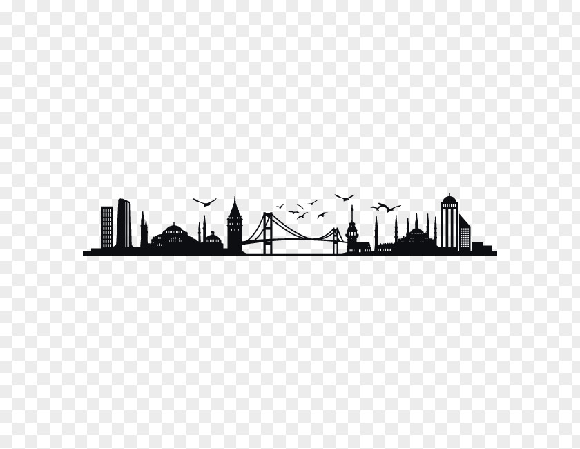 Wall Stickers Decorative Windows Istanbul Skyline Silhouette PNG