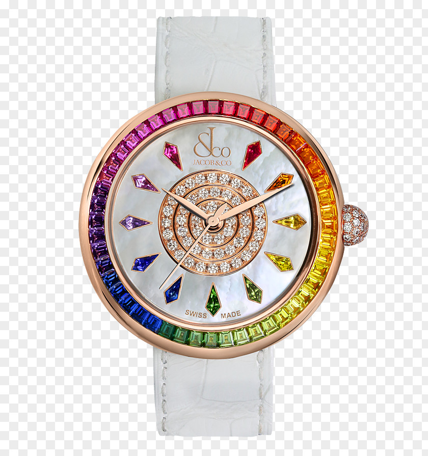 Watch Jacob & Co Strap Jewellery Rainbow Rose PNG