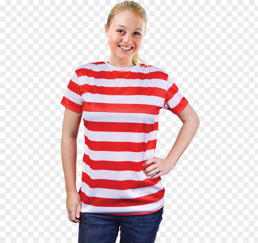 Women's European Border Stripe T-shirt Top Blouse Sleeve PNG