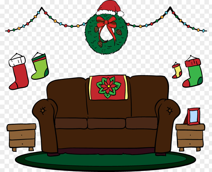 Cartoon Vector Christmas Decorative Elements Sofa PNG