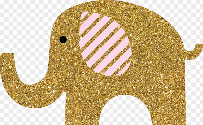 Gold Elephant Clip Art PNG