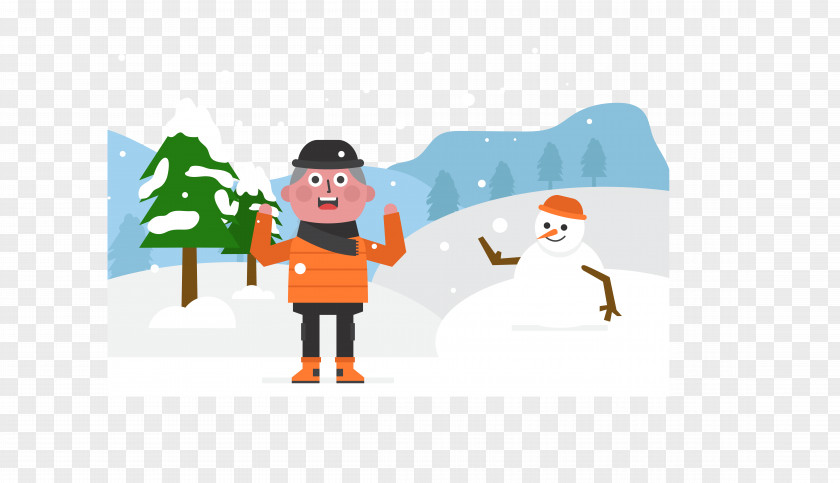 Vector Snowman Boy Euclidean Winter PNG