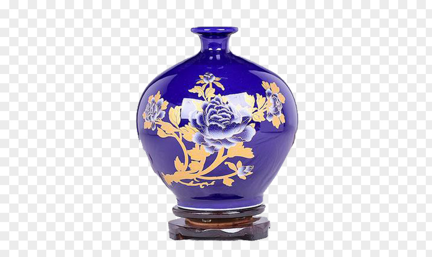 Blue Pomegranate Chinoiserie Icon PNG