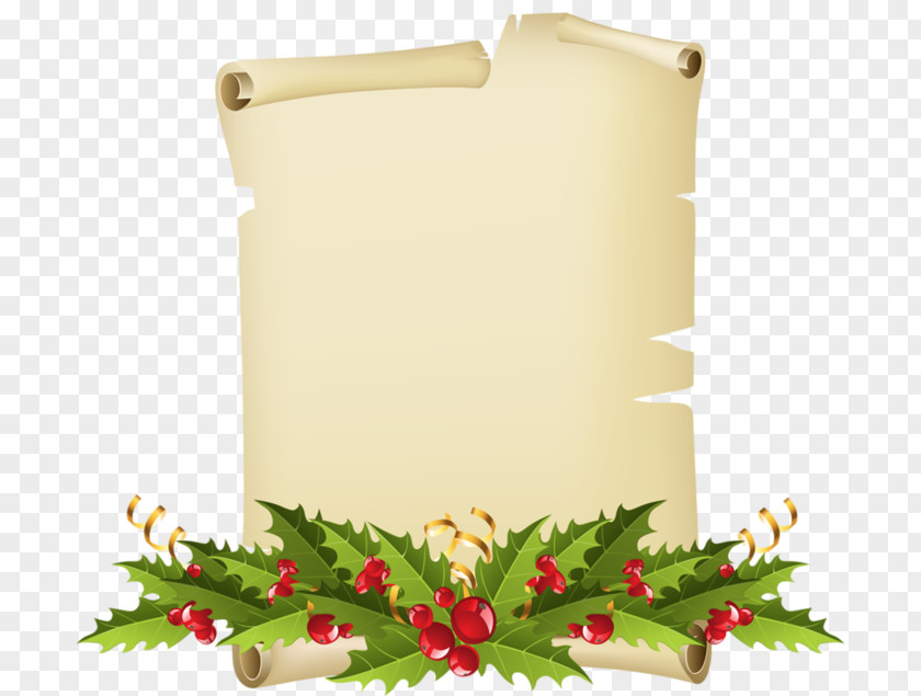 Christmas Paper Mistletoe Parchment Clip Art PNG
