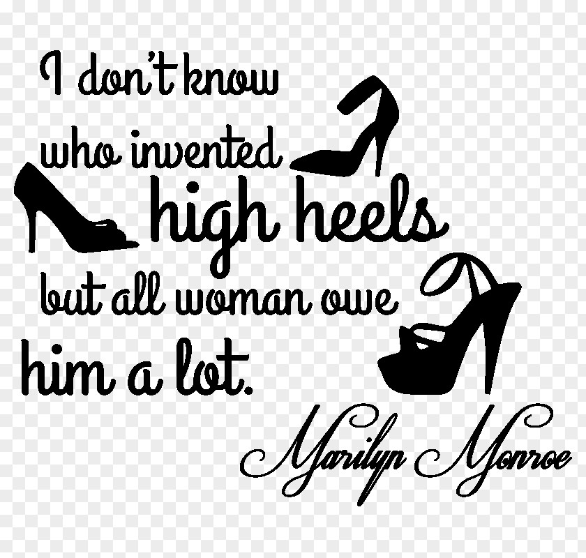 Marilyn Monroe Shoe Text Sticker Citation Logo PNG