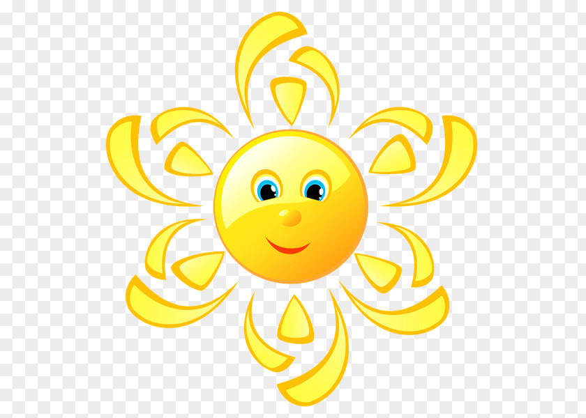 Cartoon Sun Smiley Clip Art PNG